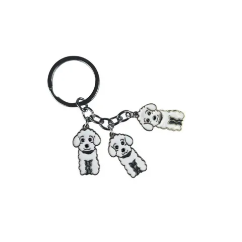 Nøglering med 3 søde bomuldshunde