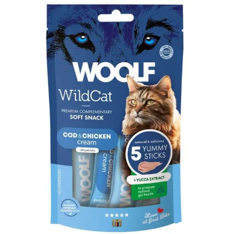 Woolf WildCat Cream 5 stk Cod & Chicken i portionssticks