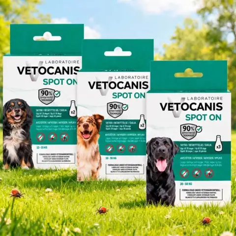 Vetocanis Anti-parasit Spot on Hund i fra 2 til 50 kg.