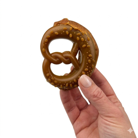 sprøde hundesnacks med kylling i dekorativ pretzel form