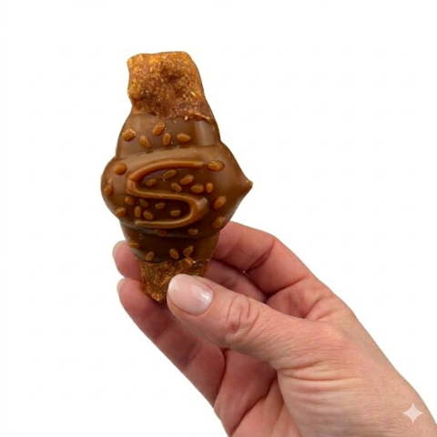 Sprøde hundesnacks med kylling i sjov hotdog form