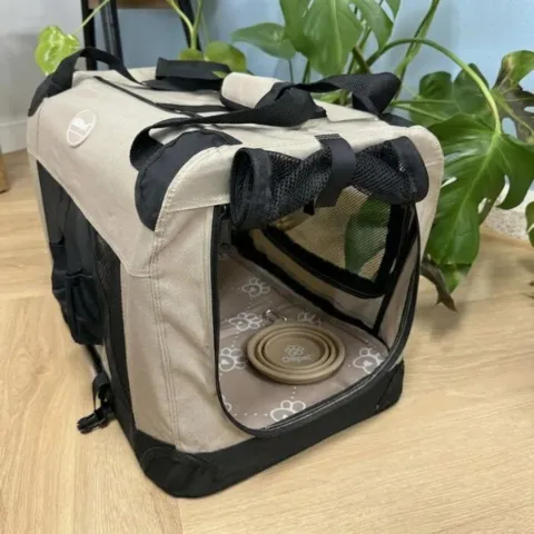 Ollipet Transporttaske m. kølemåtte og foldbar skål | Khaki