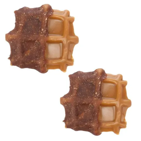 Kornfri hundesnack i vaffelform med kun 1% fedt og 10% protein – en let og praktisk godbid