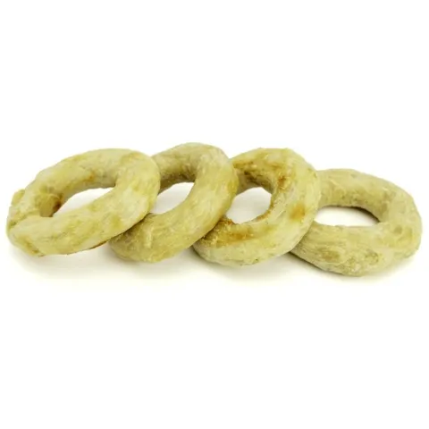 Treat Eaters Bagels Chicken tyggeben i donut-form – lang tyggetid og høj smag, ideel til hunde der elsker at tygge og blive aktiveret