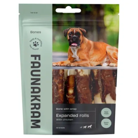Faunakram expanded rolls med kyllingewrap i genlukkelig pose 350g