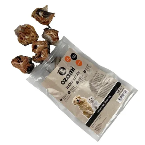 Ozami Dog Snack Hake Steak 60g tørrede fiskestykker