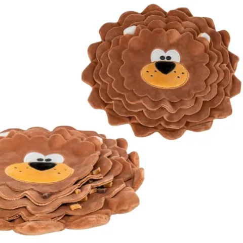 Hundelegetøj løve med gemte godbidder og Snack'it Softies poser