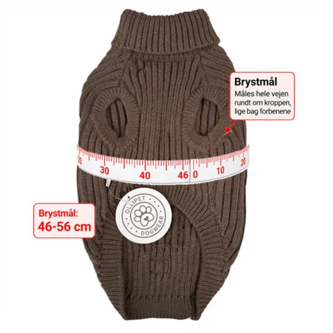 Sådan måler du brystmåler- husk at strik kan gi´ sig.