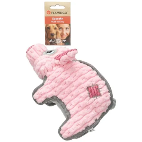Flamingo Kardi Tough Pig hundelegetøj med dobbelt lag stof og sødt grisedesign.