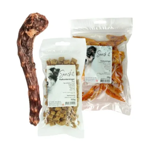 Snack'it pakketilbud med kalkunhalse, kalkunvinger og kalkunterninger til hund