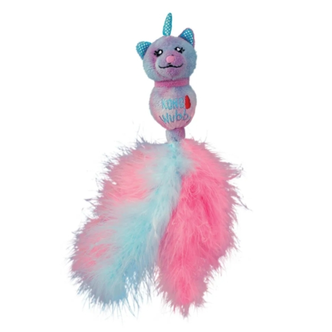KONG Cat Wubba Caticorn med raslelyd og lang fjerhale til katte