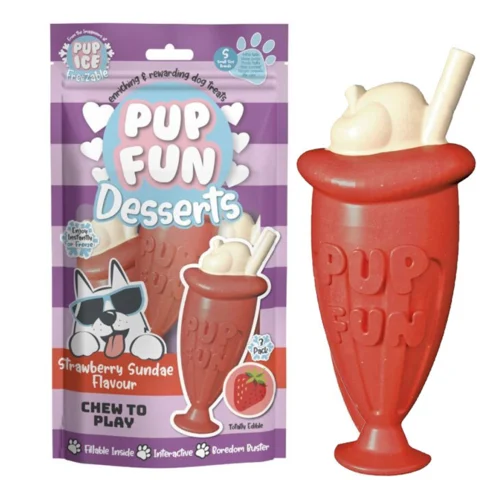 PupFun Dessert | Jordbær Sunday 3stk.
