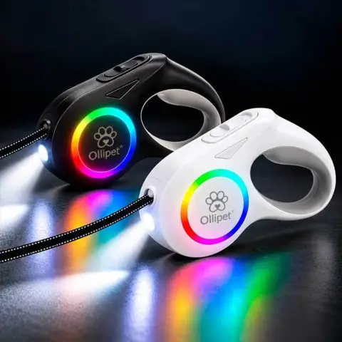Ollipet Flexline med LED lys og 5 meter refleksline