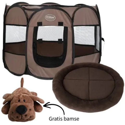 Ollipet Mokka Hvalpepakke med hvalpegård, wellnessmadras og gratis bamse