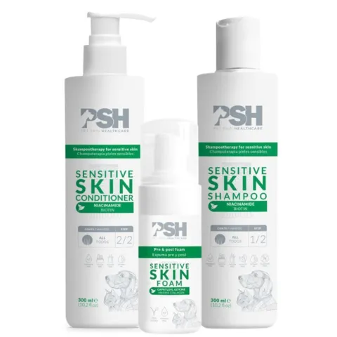 PSH Sensitive Skin Plejepakke med shampoo, conditioner og foam til sensitiv hud