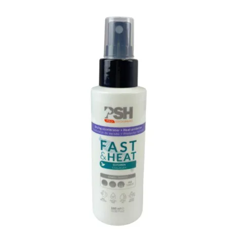 PSH Fast & Heat Heatprotecter 100 ml vegansk leave-in spray til våd pels