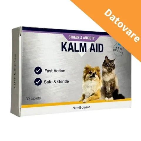 Kalm AID Tabletter beroliger hunde og katte i stressede situationer.