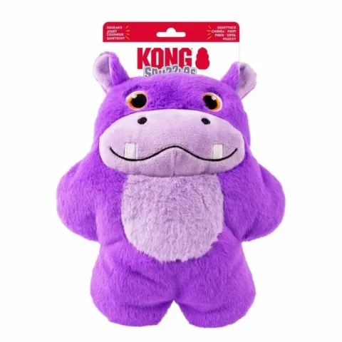 Kong Snuzzles Hippo hundelegetøj med pivelyd i hele kroppen
