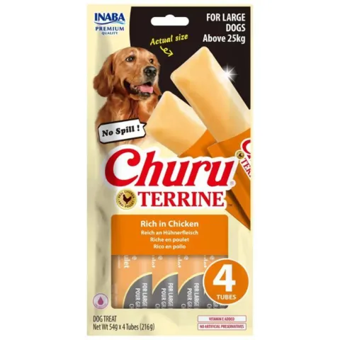 Churu Terrine Dog Treats Chicken blød hundegodbid med kylling til store hunde. Large