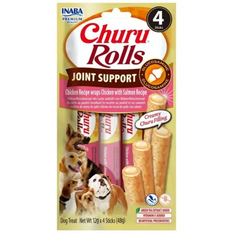 Churu Dog Rolls Joint Support Chicken & salmon bløde hundegodbidder med glucosamin