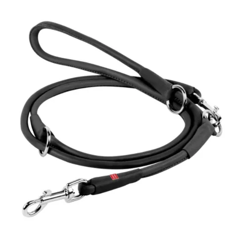 WAUDOG Soft genuine leather dog adjustable leash med klassisk look