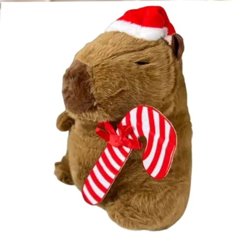 Capivara julebamse med julestok og nissehue