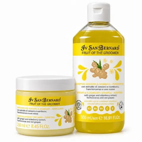 Fruit of the groomer shampoo 500ml med ginger og elderberry kan også tilkøbes med pelskur