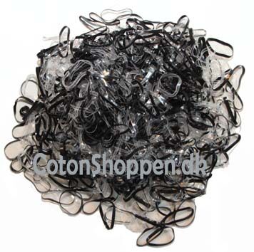 Silikoneelastikker super soft (sort og transparent)