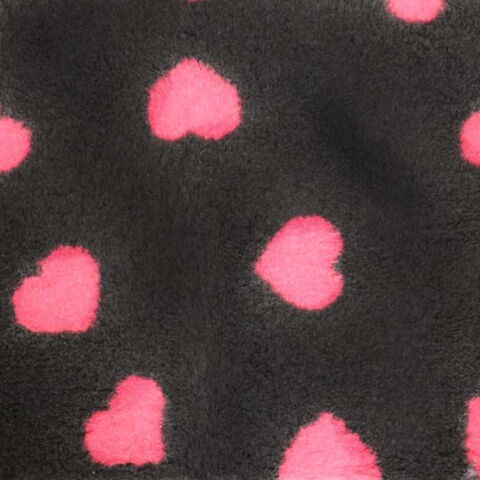 Vetbed tæppe  I Koksgrå med pink hjerter
