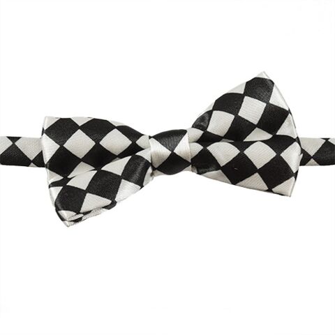 Hundebutterfly i satin | Ass. Sort/hvid