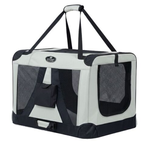 Ollipet Transporttaske | Lysegrå med net i siderne for bedre ventilation hos hunden