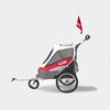 Innopet hundeklapvogn Sporty Dog Trailer Deluxe inkl. cykelstang + regnovertræk - farve: sort/rød