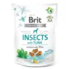 Brit Crunchy Snack Insects with Tuna er sprøde hundegodbidder med insektprotein, tun og mynte, der hjælper med at holde hundens ånde frisk