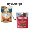 Carnilove Jerky Lamb with Salmon hundegodbidder i nyt design sammenlignet med tidligere emballage