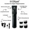 Ollipet Ceramic Pro Clipper | Indhold. En hundetrimmer med 4 afstandskamme og et regulerbart klippeskær