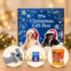 Treat Eaters Christmas Gift Box til hund med julebamse, flettet tyggeben og Chicken Sticks – en hyggelig julegave til hunden