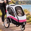 Hundeklapvogn med roterbart forhjul og justerbart styr – perfekt til gåturen
