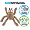 Hunden hører pivet – du slipper for de skarpe pivelyde. AFP edderkop kombinerer blødt plys med ultralydspiv til sjove legestunder.