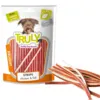 Bløde TRULY Delight Strips hundesnacks med kylling og fisk i praktiske strimler, der er nemme at dele til træning