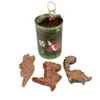 Fyldbare dino hundesnacks med vådfoder og dåse med lam