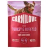 Carnilove Dog Pouch Paté Turkey & Venison med jordbærblade i 300g pouch set forfra