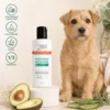 PSH Avocado Moisture shampoo med avocadoolie og aloe vera fugter og plejer hundens pels, så den efterlades blød og velplejet