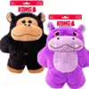 Kong Snuzzles Gorilla og hippo hundelegetøj med pivelyd i hele kroppen