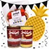 Black November pakketilbud med Ollipet Pineapple slikkemåtte, Småland vådfoder med kylling og okse samt 300 g griseører. Til slikkehygge og tyggeglæde
