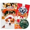 Forkæl din hund gennem december med en julepakke fyldt med kalendergodbidder, varierede kyllingesnacks og lækker smag af gås, æble og kanel