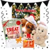 Glæd din hund med en julepakke fyldt med decemberhygge: Ozami julekalender, Treateaters snacks, Buba julegodbidder og en blød julebamse med piv