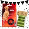Bliv klar til aftenturen med rød Active Canis hundelygte og 60 Ollipet BioBags hømhømposer – praktisk udstyr til hverdagens gåture