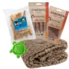 Forkæl din hund med blødt khaki vetbed, en sød mini-skildpadde og lækre snacks. Vælg selv smag på Mini Bits og tyggepinde til hyggelige stunder.