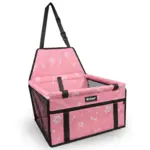 Autosæde til små hunde |Lyserød m. Poter