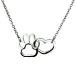 Hjerte og pote halskæde | Sølv